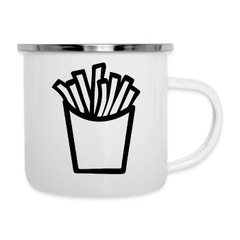 Pommes frites - Emaille-Tasse - Weiß - Rechts