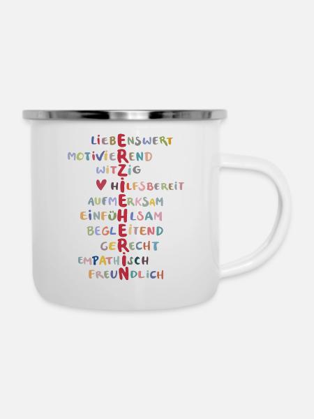 erzieherin - Emaille-Tasse - Weiß