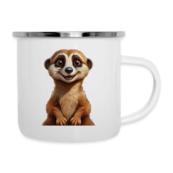 Erdmännchen - Emaille-Tasse - Weiß - Rechts