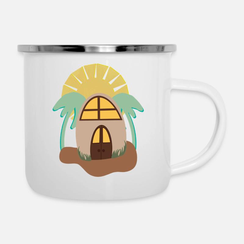 Insel - Emaille-Tasse - Weiß