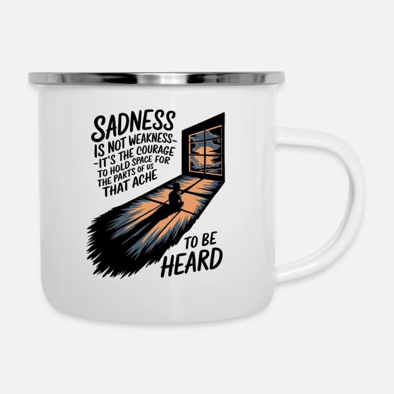 Embracing Sadness – Strength in Vulnerability - Camper Mug - white