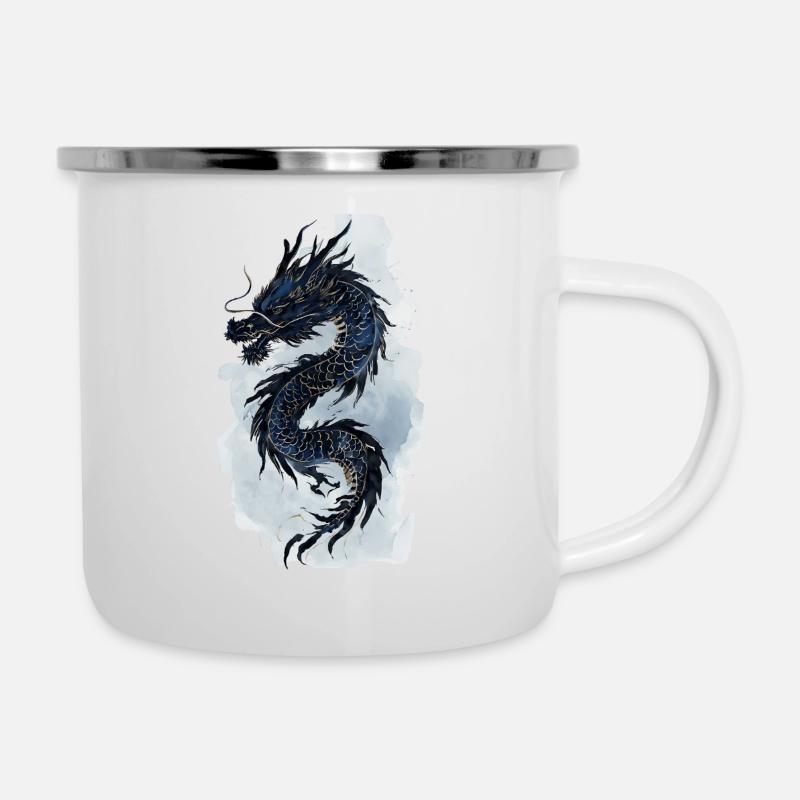 Drache China Mythologie Geschenk - Emaille-Tasse - Weiß