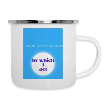 LOVE IS THE WEIGHT - Tasse émaillée - blanc - Droite