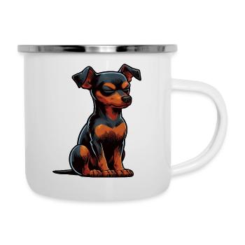 Pinscher miniature Pinscher Pinscher Pinscher Propriétaire Minpin - Tasse émaillée - blanc - Droite