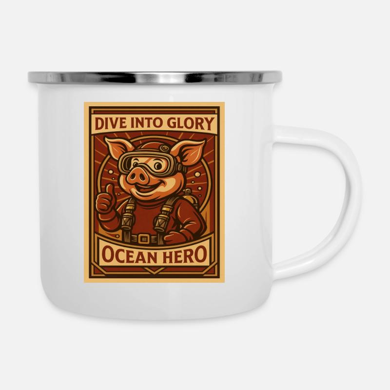 Ocean Pig Diver - Camper Mug - white