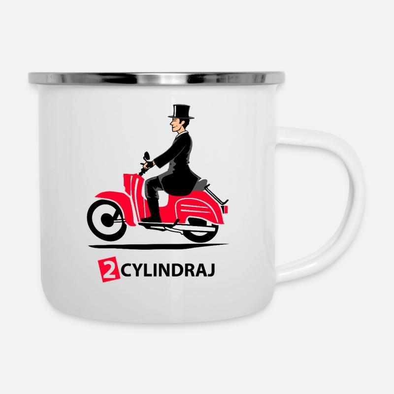 2 CYLINDRAJ - colourful - - Emaille-Tasse - Weiß