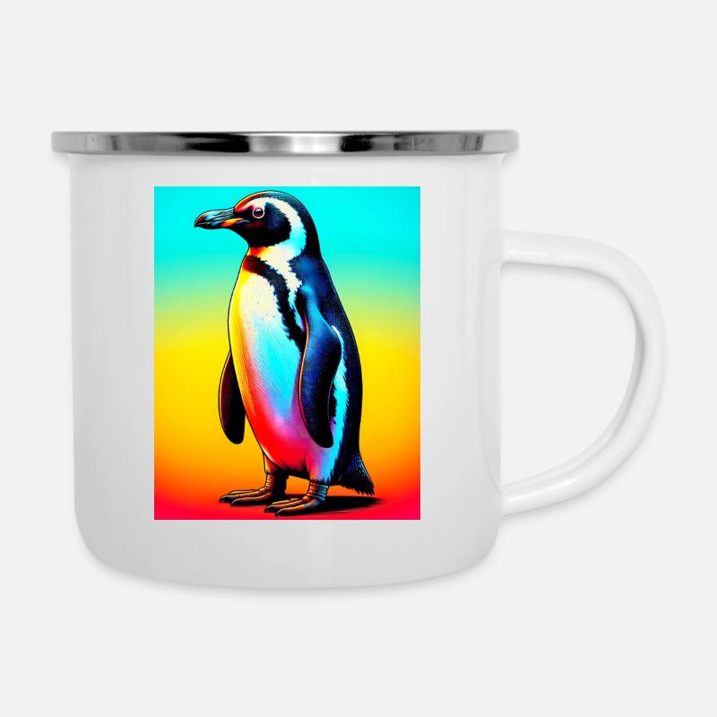 pingouin - Tasse émaillée - blanc