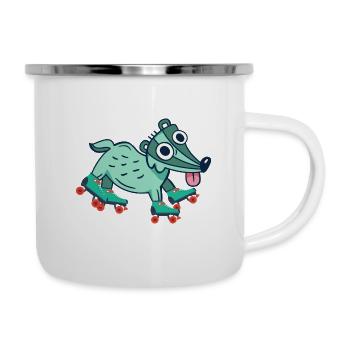 Rollschuhe - Emaille-Tasse - Weiß - Rechts