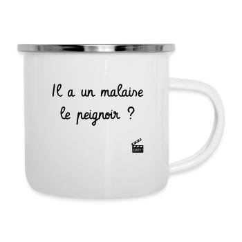 Il a un malaise le peignoir ? Les Bronzés ☀️ Culte - Tasse émaillée - blanc - Droite