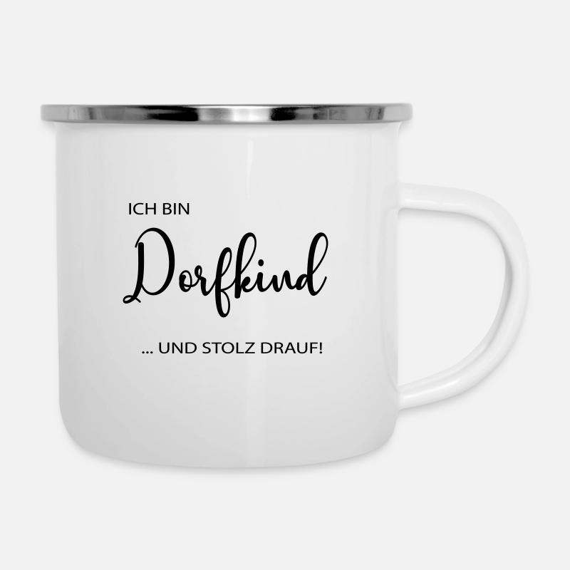Dorfkind - Emaille-Tasse - Weiß