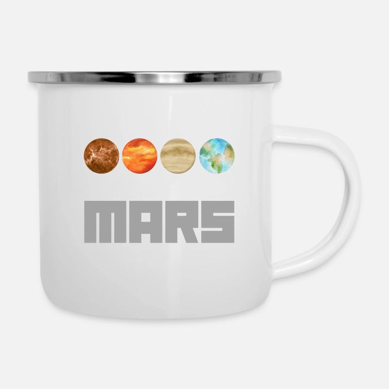 Occupy Mars Terraforming Retro Aeronautics Space - Tasse émaillée - blanc