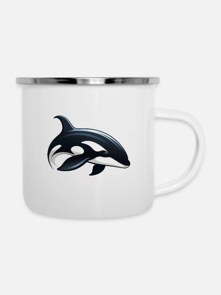 killer whale - Emaille-Tasse - Weiß