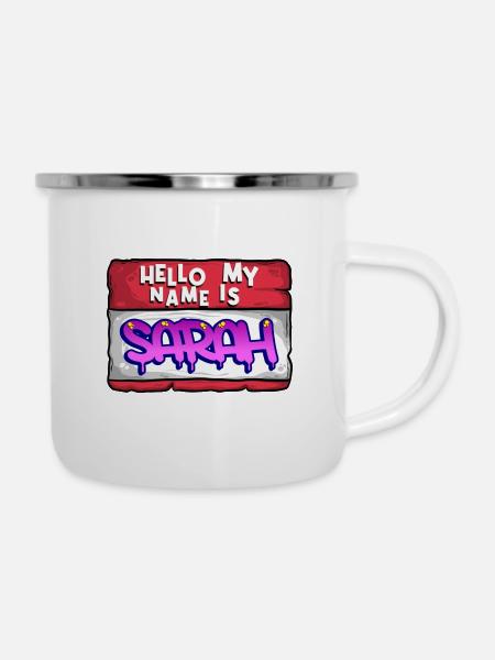 Vorname Sarah - Emaille-Tasse - Weiß