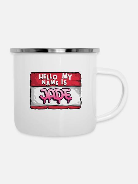 Name Jade - Emaille-Tasse - Weiß