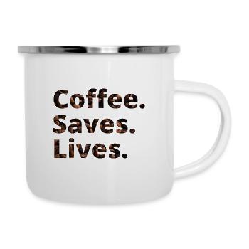 Coffee saves lives - Camper Mug - white - Right