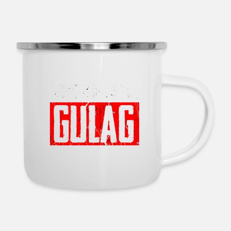 Gulag Warzone King Gamer Meme Geschenkidee - Emaille-Tasse - Weiß