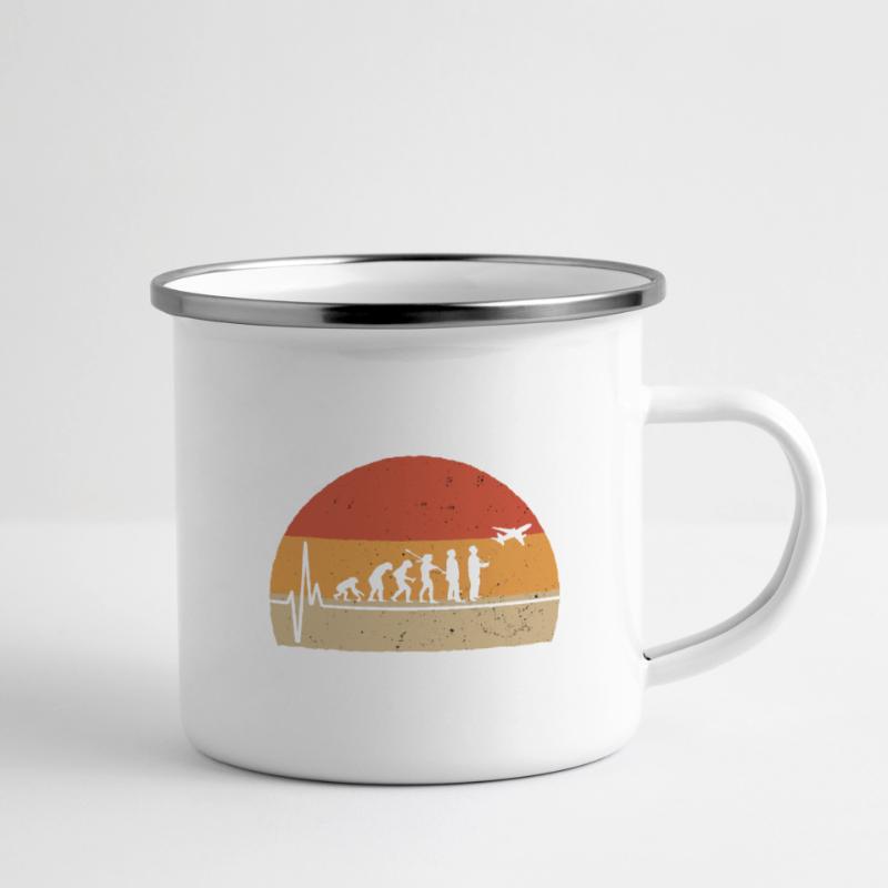 Model Flieger Flugzeug Evolution Modellflugzeug Emaille-Tasse