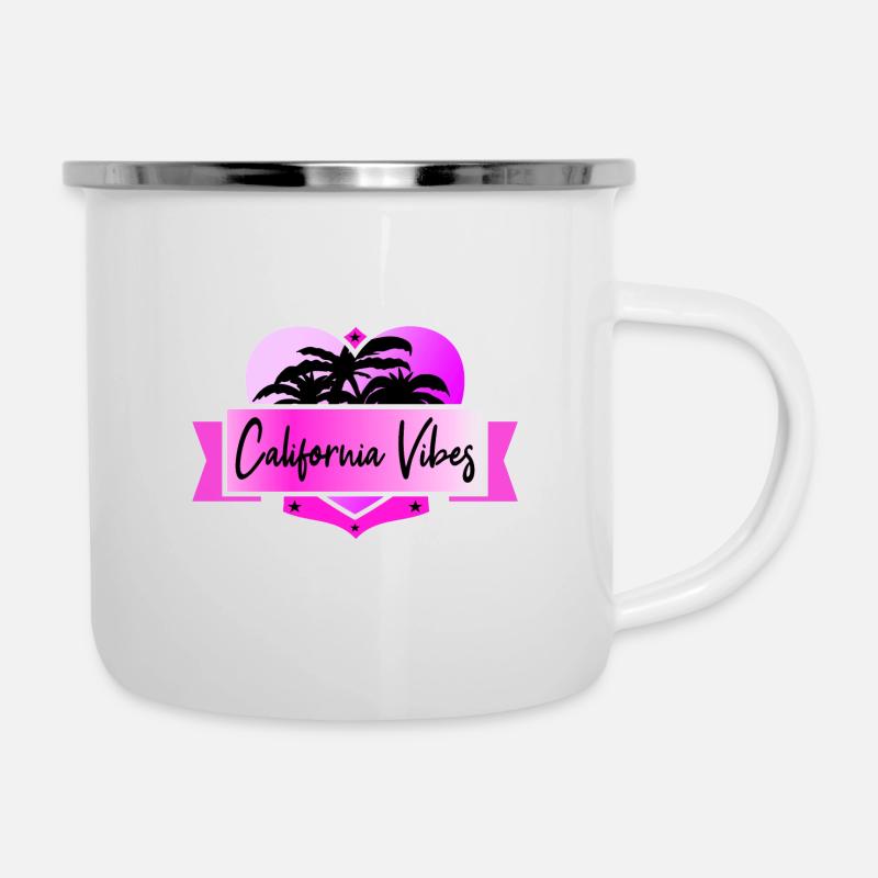 California Vibes - Emaille-Tasse - Weiß