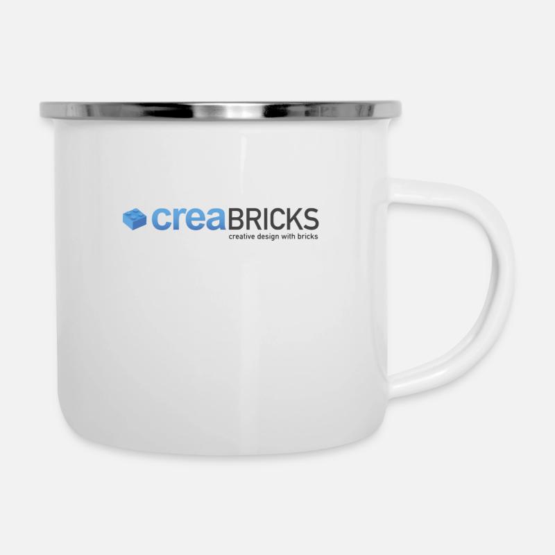 CREABRICKS - Emaille-Tasse - Weiß