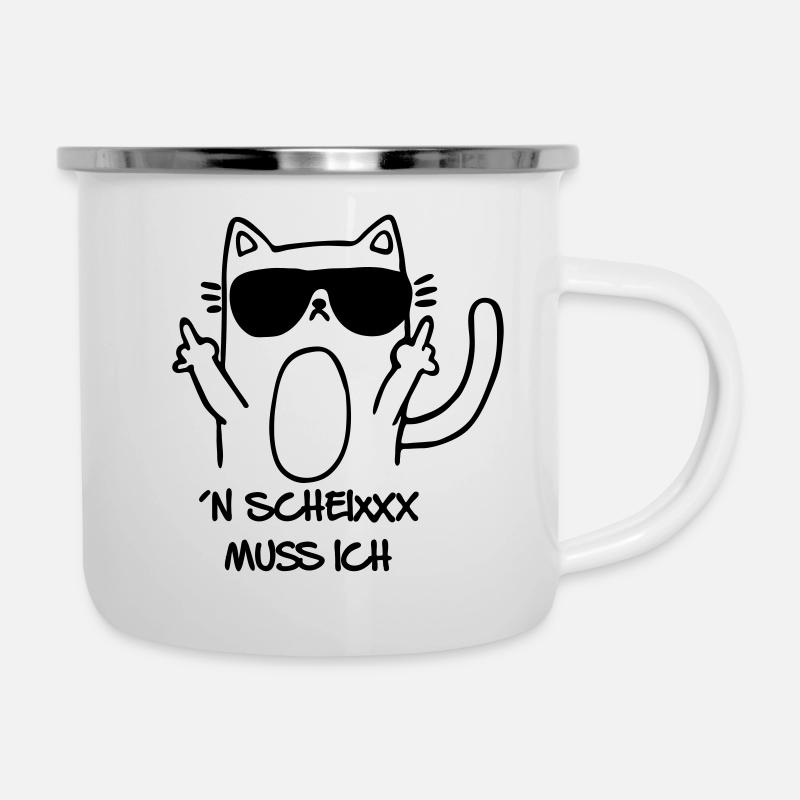 n scheixxx muss ich - Emaille-Tasse - Weiß