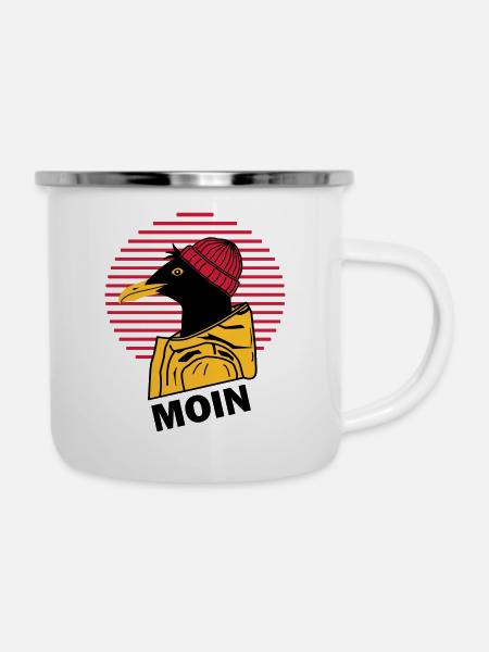 East Frisia | Seagull | Hello - Camper Mug - white