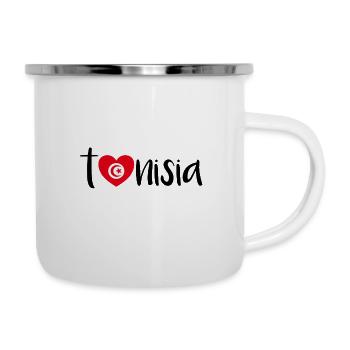 Lustiger Tunesischer Spruch über Tunesien Geschenk - Emaille-Tasse - Weiß - Rechts