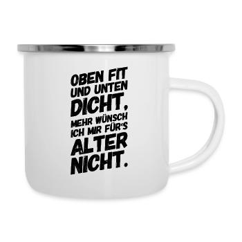 Lustige Sprüche Alt Rentner - Emaille-Tasse - Weiß - Rechts