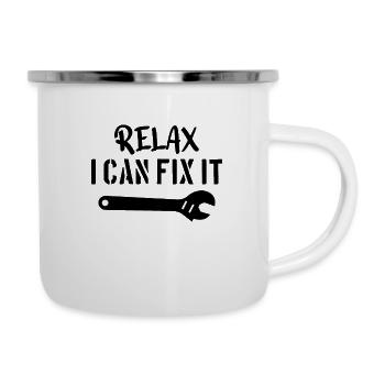 CRAFTSMAN HANDYMAN : relax I can fix it - Tasse émaillée - blanc - Droite