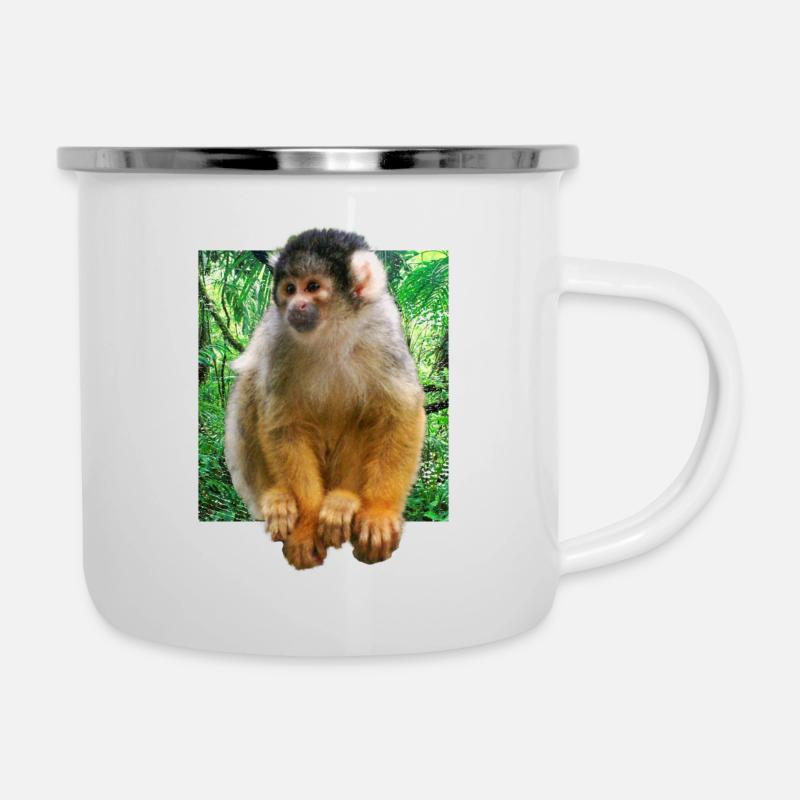 Crâne singe écureuil singe - Tasse émaillée - blanc