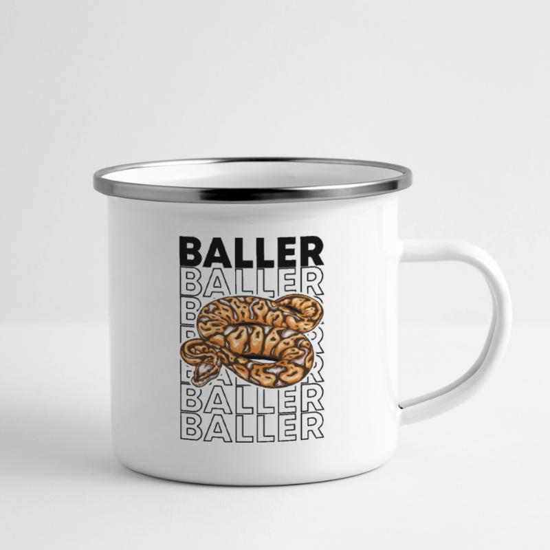 Ball Python 80's Style Baller Royal Python Snake Tasse émaillée