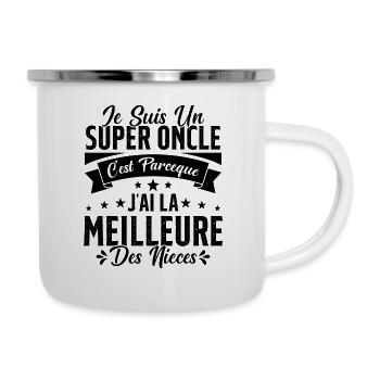 Un Super Oncle Cadeau Humour Nièce Tonton - Tasse émaillée - blanc - Droite