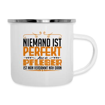 PFLEGER - Leben - Emaille-Tasse - Weiß - Rechts