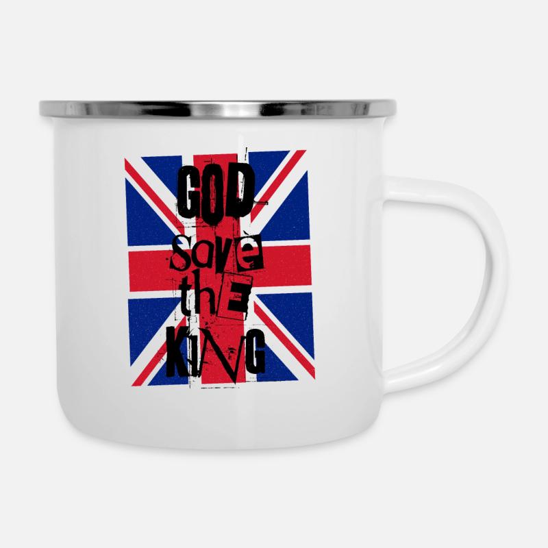 God Save The King Charles British Royal Punk - Camper Mug - white