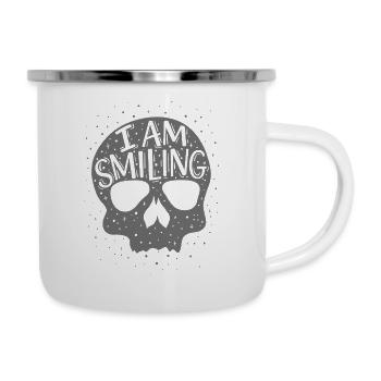 Je souris gris gothique - Tasse émaillée - blanc - Droite