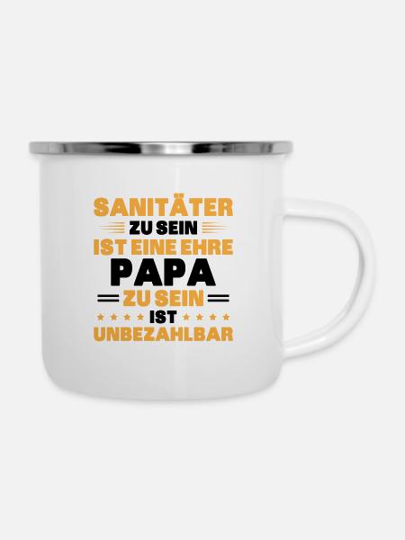 Sanitäter Rettungsdienst - Emaille-Tasse - Weiß