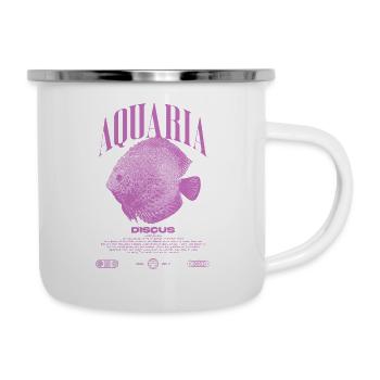 Diskus-Buntbarsch Fish Keeper Moderne Streetwear - Emaille-Tasse - Weiß - Rechts