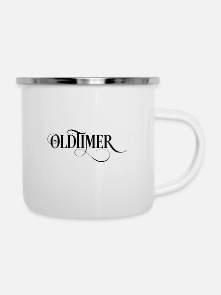 oldtimer - Emaille-Tasse - Weiß