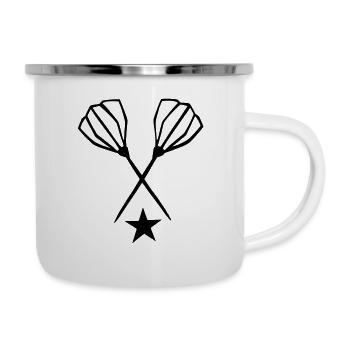 Schneebesen, Koch, Küche - Emaille-Tasse - Weiß - Rechts