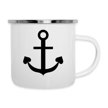 Heart anchor maritime North German - Camper Mug - white - Right