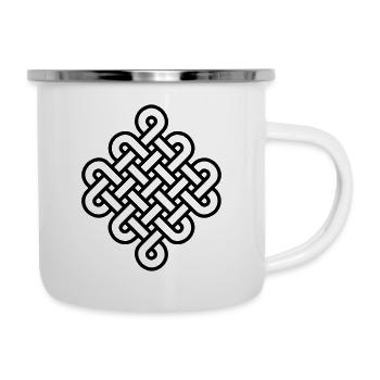 Noeud Infini sans fin Tibet Celtique Bouddhisme - Tasse émaillée - blanc - Droite
