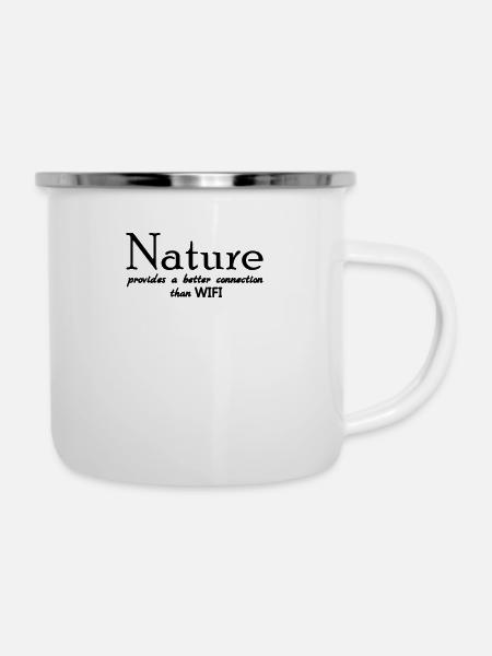 Nature - Emaille-Tasse - Weiß