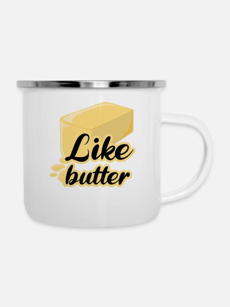 Butter - Emaille-Tasse - Weiß