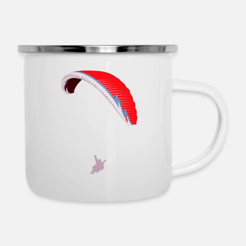 Gleitschirmfliegen Gleitschirm Fallschirmfliegen - Emaille-Tasse - Weiß
