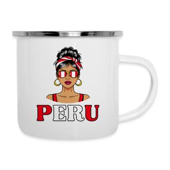 Peru Flag Peruvian Women - Camper Mug - white - Right