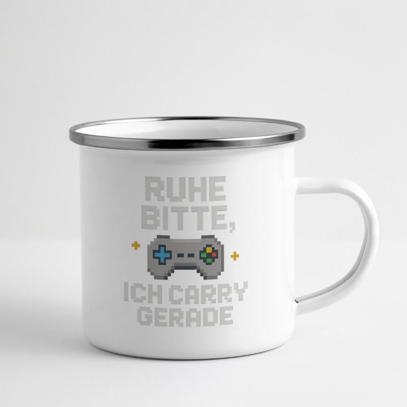 Silence Please Pixel Controller Graphiques Tasse émaillée