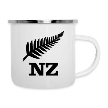 Neuseeland - Emaille-Tasse - Weiß - Rechts