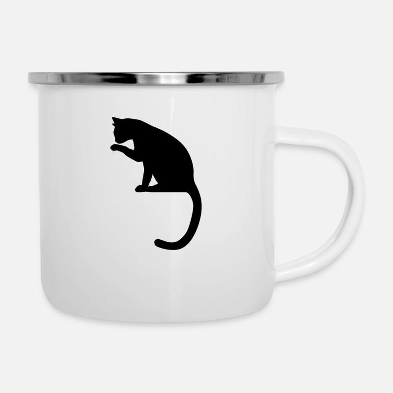 Black cat - Camper Mug - white