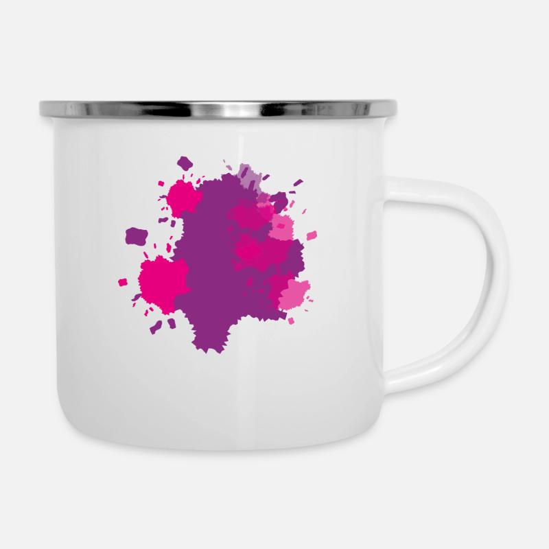 Taches de couleur de rose - Tasse émaillée - blanc