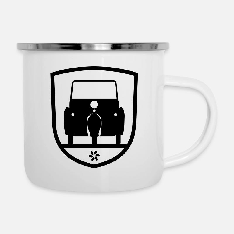 Krause Duo Brandis Emblem (+ Dein Text) - Emaille-Tasse - Weiß