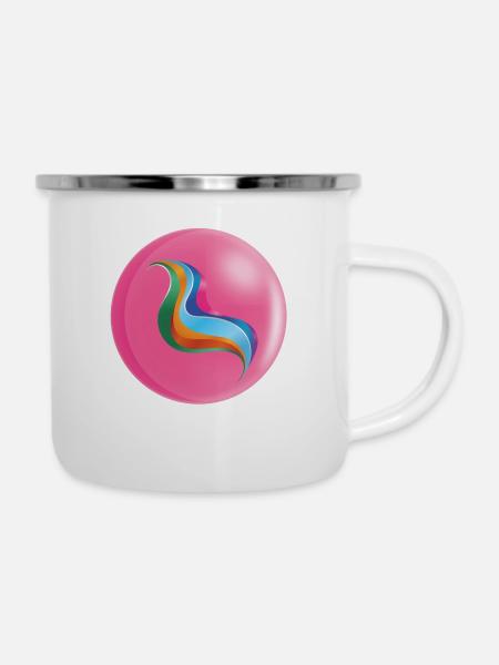 ME Pink - Emaille-Tasse - Weiß